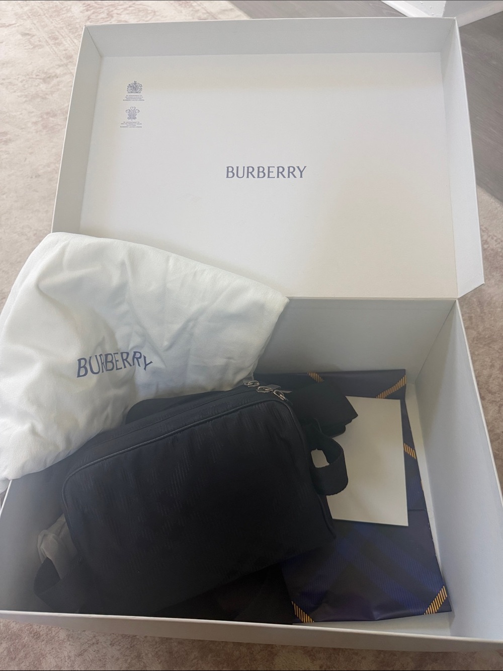 Burberry Black Check Jacquard Belt Bag with Adjustable Strap